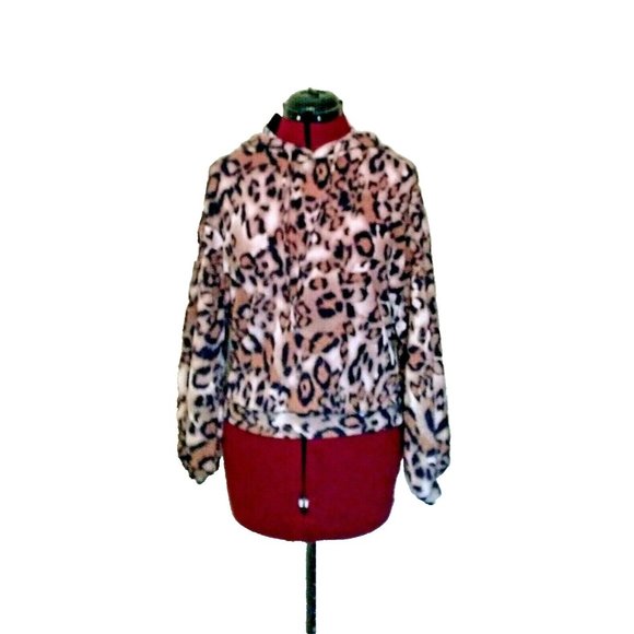 know.one.cares Womens Hoodie Size Small Multicolor Fleece Animal Print - Picture 1 of 6